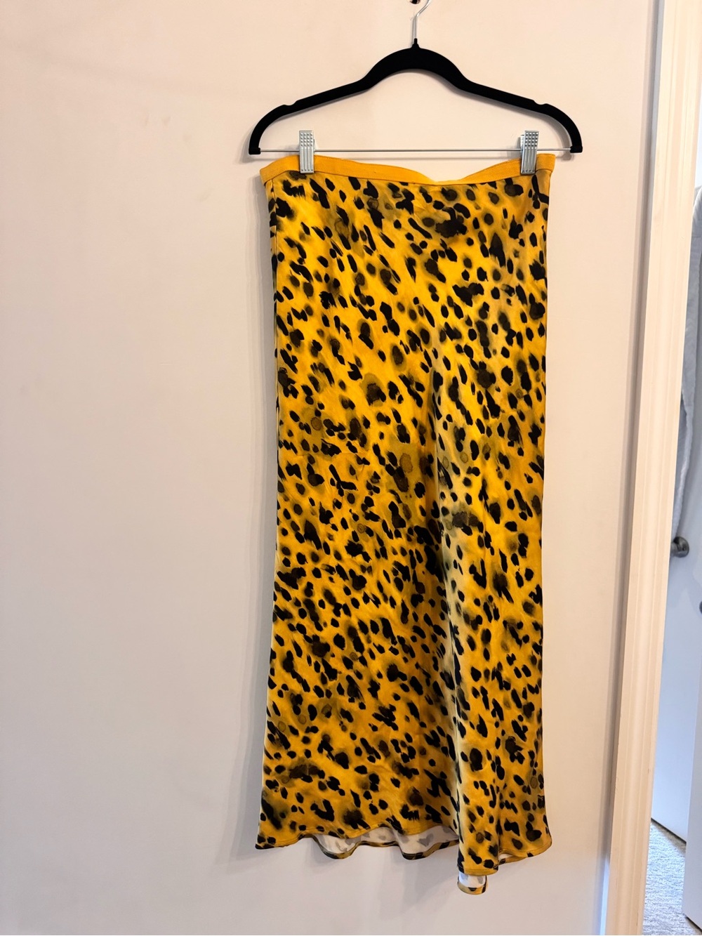 Anine Bing Leopard Satin Slip Skirt